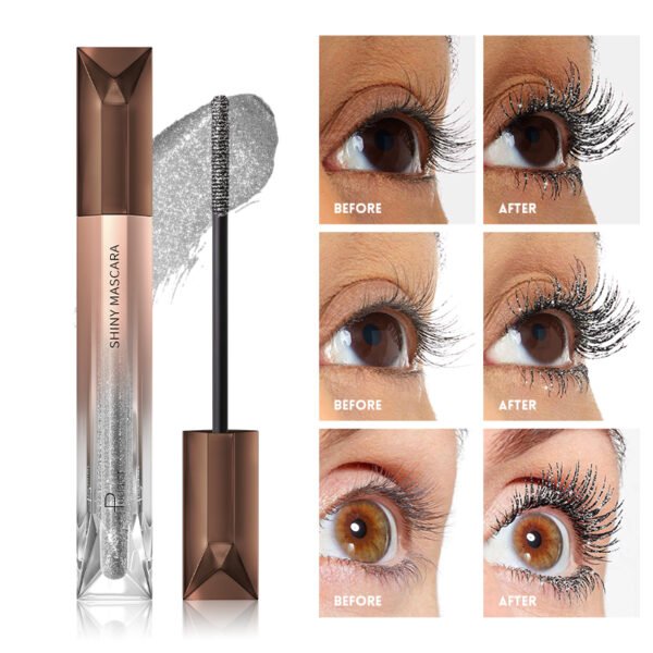 Colorful Glitter Mascara - 5 Shimmery Shades, Clump-Free Twist Brush, Long-Lasting for Parties